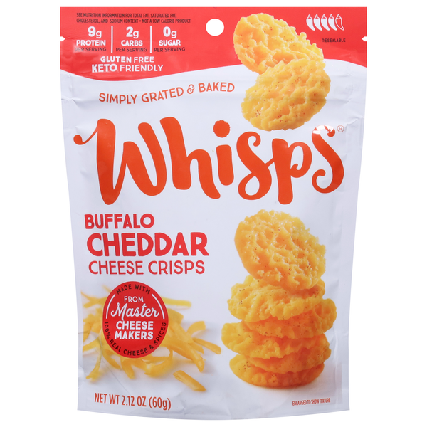 Whisps Cheese Crisps, Buffalo Cheddar hero