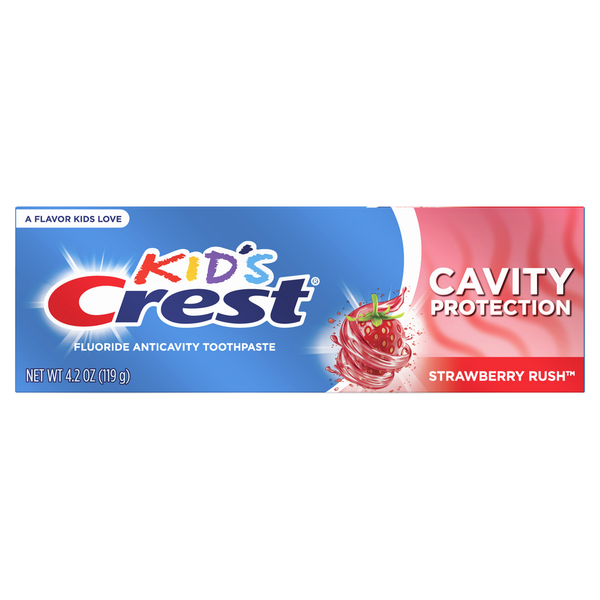 Oral Hygiene Crest Kid's Cavity Protection Fluoride Toothpaste, Strawberry Rush hero