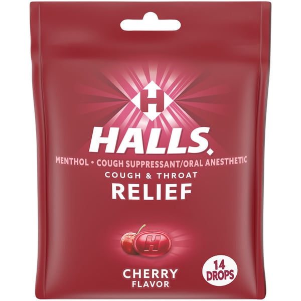 Cold, Flu & Allergy Halls Relief Cherry Cough Drops hero