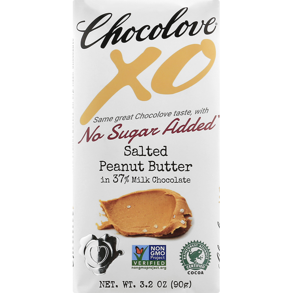 Candy & Chocolate Chocolove Milk Chocolate, No Sugar Added, Salted Peanut Butter, 37% hero