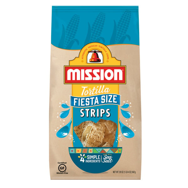 Chips & Pretzels Mission Fiesta Size Tortilla Chips Strips hero