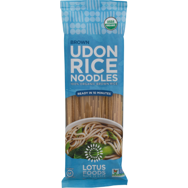 Instant Foods Lotus Foods Rice Noodles, Udon, Brown hero