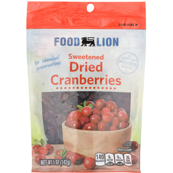 Canned Fruit & Applesauce Food Lion Cranberries, Dried, Sweetened hero