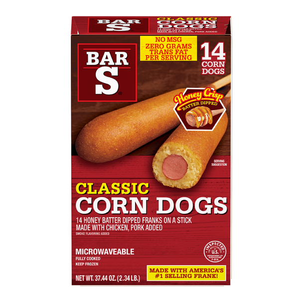 Hot Dogs, Bacon & Sausage Bar-S Honey Crisp Batter Dipped Classic Corn Dogs Frozen Snack hero