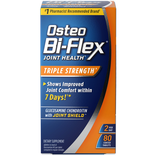 Muscles, Joints & Pain Relief Osteo Bi-Flex Glucosamine & Chondroitin with Joint Shield, Triple Strength, Coated Tablets hero