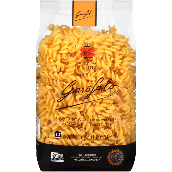 Dry Pasta Garofalo Fusilli, No. 63 hero