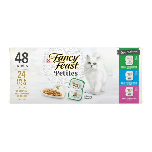 Cat Food & Care Fancy Feast Petites Gourmet Wet Cat Food , Petites Gravy Collection, break-apart tubs, 48 servings hero