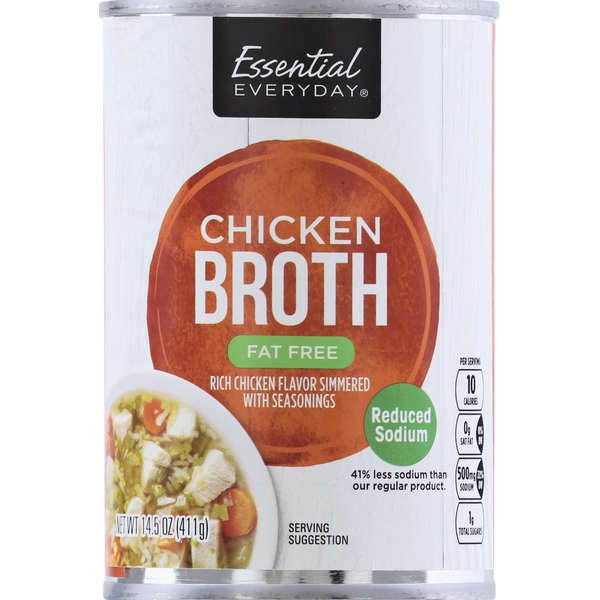 Soup, Broth & Bouillon Essential Everyday Broth, Fat Free, Chicken hero