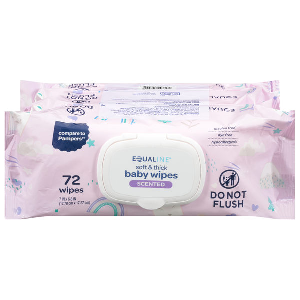 Diapers & Wipes Equaline Baby Wipes, Soft & Thick, Scented hero