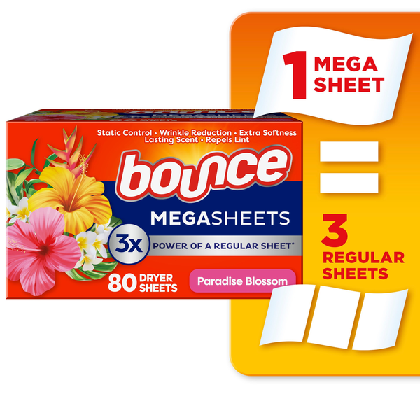 Cleaning Products Bounce Lasting Fresh Mega Dryer Sheets, Outdoor Fresh & Clean hero