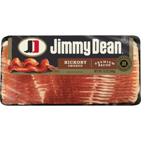 Hot Dogs, Bacon & Sausage Jimmy Dean Hickory Smoked Premium Bacon - 12 ounce hero