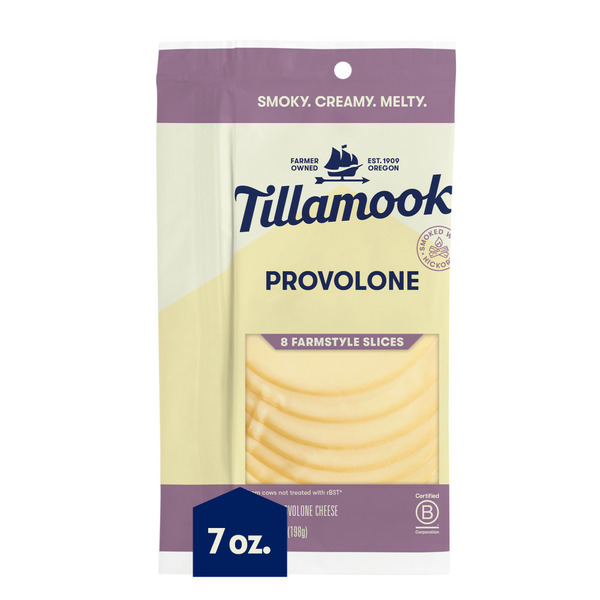 Packaged Cheese Tillamook Farmstyle Provolone Cheese Slices hero