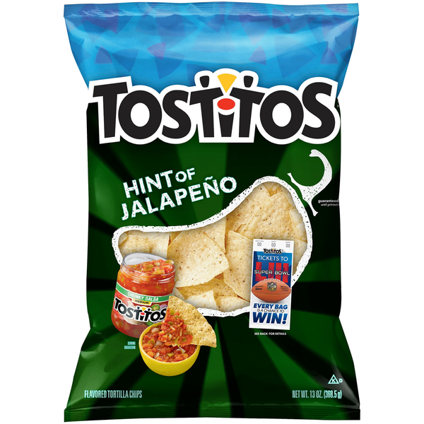 Chips & Pretzels Tostitos Hint of Jalapeno Flavored Tortilla Chips hero