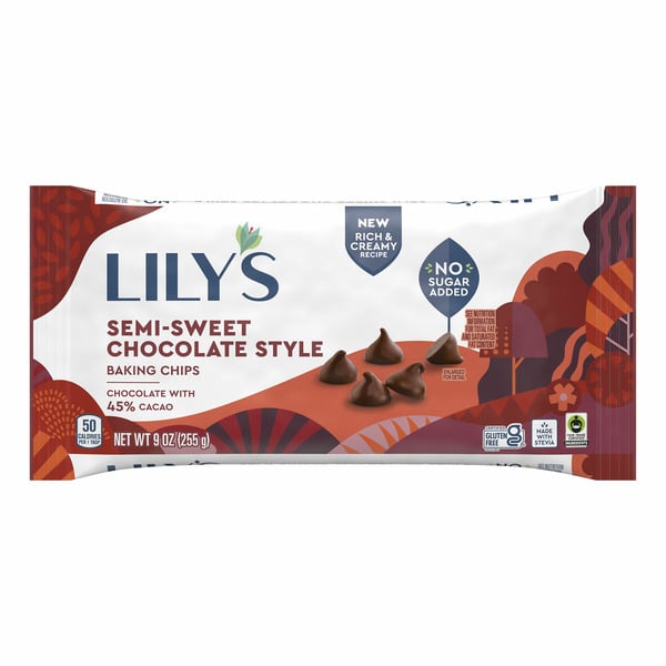 Baking Supplies & Decor Lily's Semi-Sweet Chocolate Style No Sugar Added Baking Chips hero