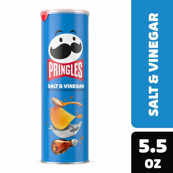 Pringles Potato Crisps Chips, Lunch Snacks, On-The-Go Snacks, Salt and Vinegar hero