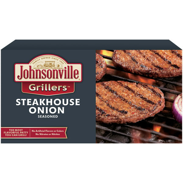 Frozen Meat & Seafood Johnsonville Grillers Steakhouse Onion Brat Patties hero