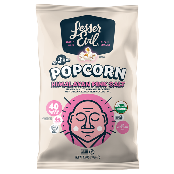 LesserEvil Organic Popcorn, Himalayan Pink Salt hero