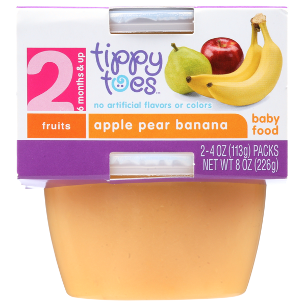 Paper Goods Tippy Toes Apple Pear Banana Baby Food hero