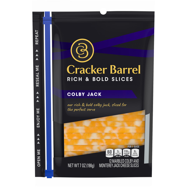 Packaged Cheese Cracker Barrel Colby Jack Cheese Slices hero