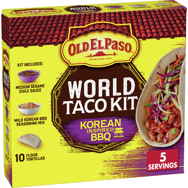 Canned Meals & Beans Old El Paso World Taco Kit Korean Inspired BBQ, 10 Count hero