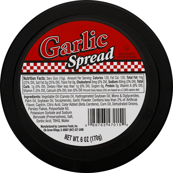 Spreads Lawrence Foods Spread, Garlic hero