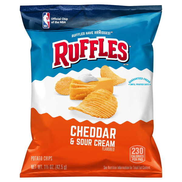 Chips & Pretzels Ruffles Cheddar & Sour Cream Potato Chips hero