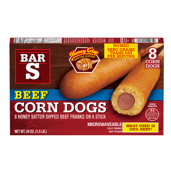 Frozen Appetizers & Sides Bar-S Honey Crisp Batter Dipped Beef Corn Dogs Frozen Snack hero