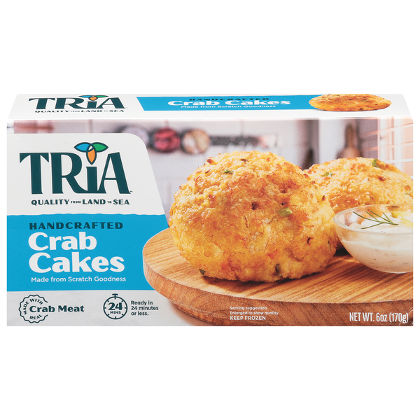 Fresh Crab & Shellfish Tria Crab Cakes, Handcrafted hero