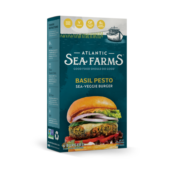 Atlantic Sea Farms Basil Pesto Sea-Veggie Burger hero