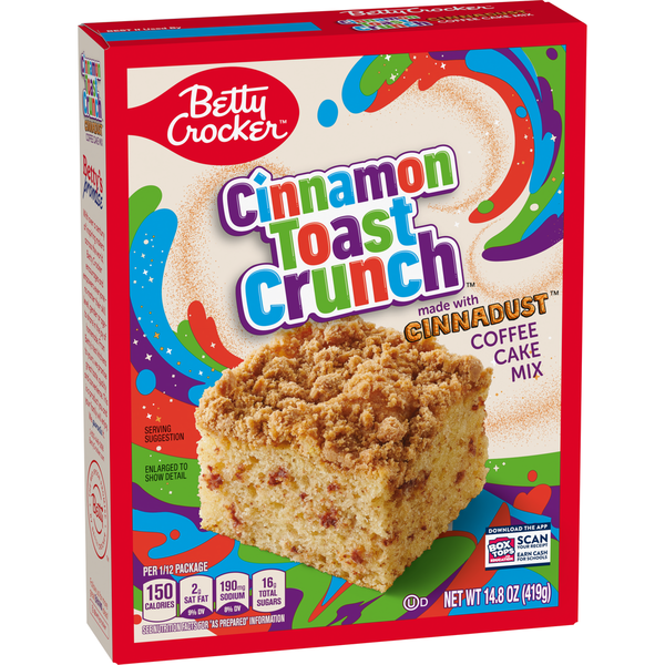 Doughs, Gelatins & Bake Mixes Betty Crocker Cinnamon Toast Crunch Coffee Cake Mix hero