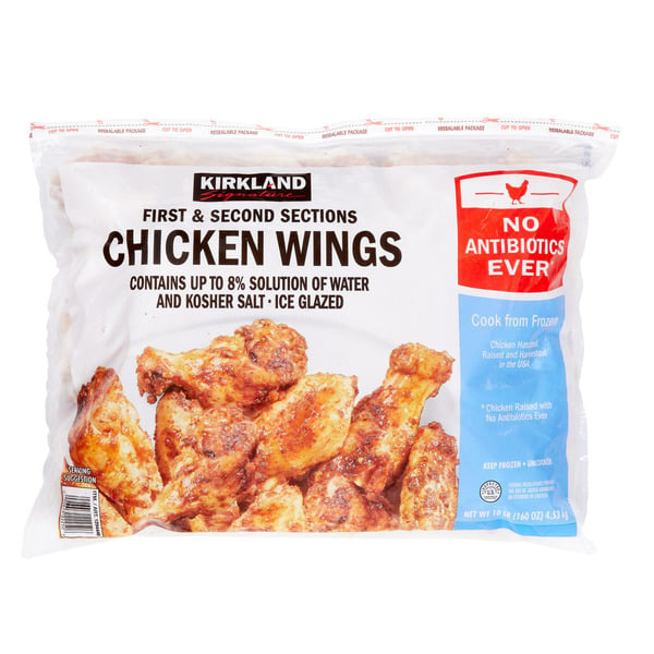 Frozen Meat & Seafood Kirkland Signature NAE Chicken Wings, 10 lb hero