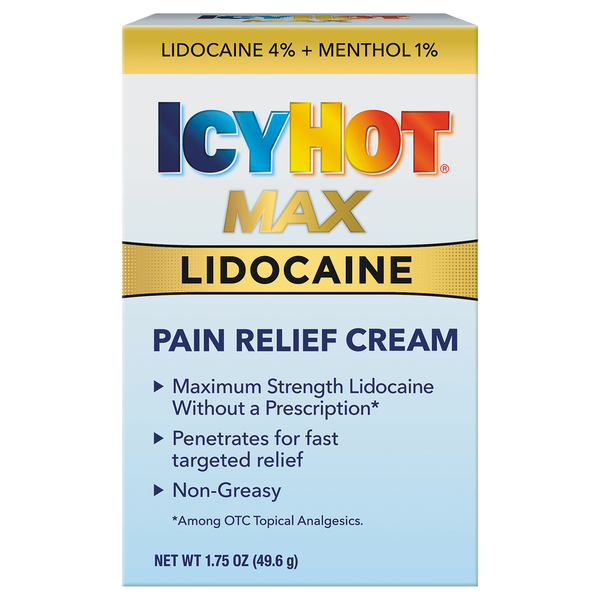 First Aid Icy Hot Pain Relief Cream, Lidocaine hero