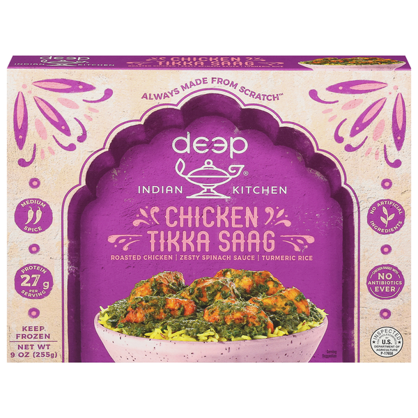 Frozen Meals Deep Indian Kitchen Chicken Tikka Saag, Medium Spice hero