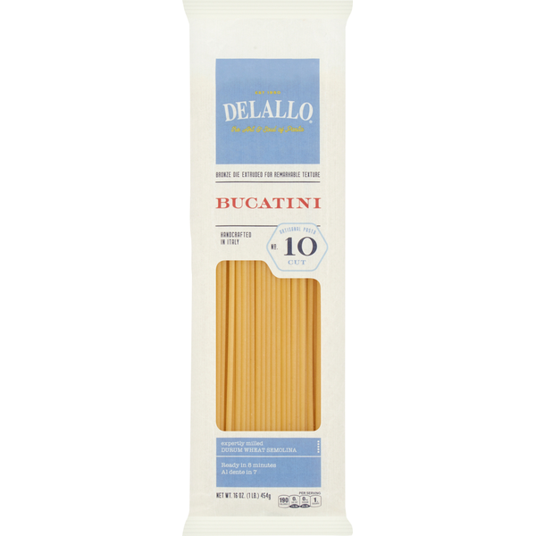 Pasta Sauce DeLallo Bucatini, No. 10 Cut hero