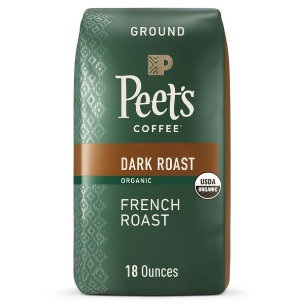 Coffee Peet's Coffee Organic French Roast, Dark Roast Ground Coffee, Bag hero