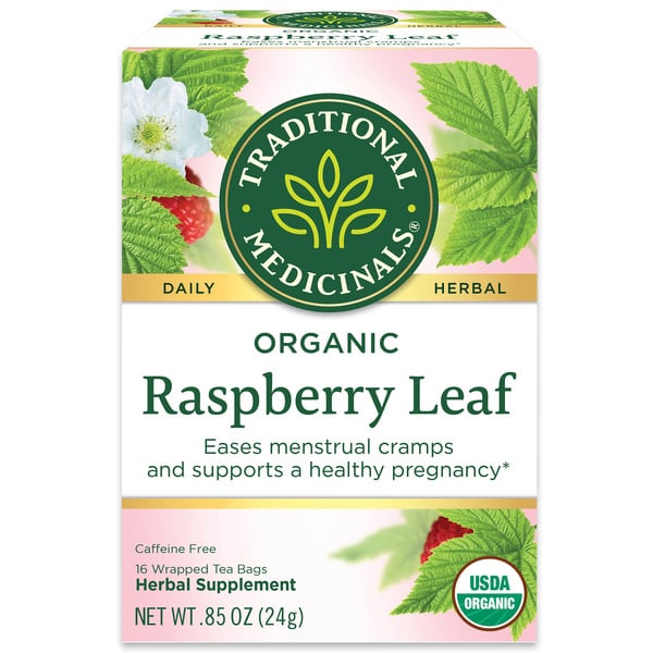 Coffee Traditional Medicinals Organic Raspberry Leaf Herbal Tea, Caffeine Free hero