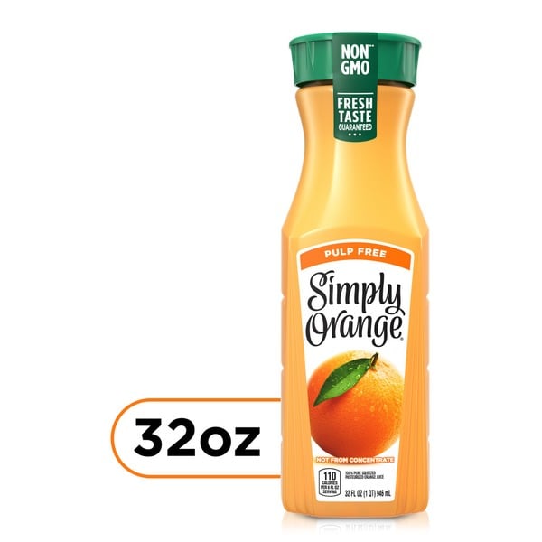 Refrigerated Simply Orange Pulp Free Orange Juice hero