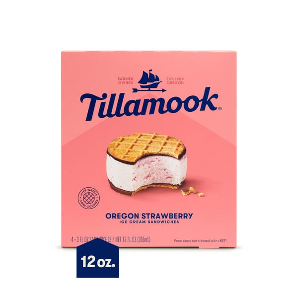 Frozen Dessert Tillamook Oregon Strawberry Ice Cream Sandwiches hero