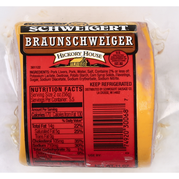 Hot Dogs, Bacon & Sausage Schweigert Braunschweiger hero