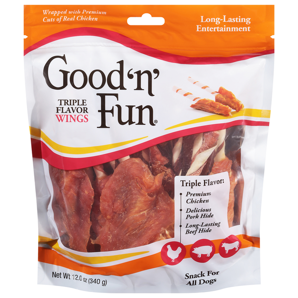 Dog Food & Care Good 'n' Fun Snack for All Dogs, Triple Flavor Wings hero