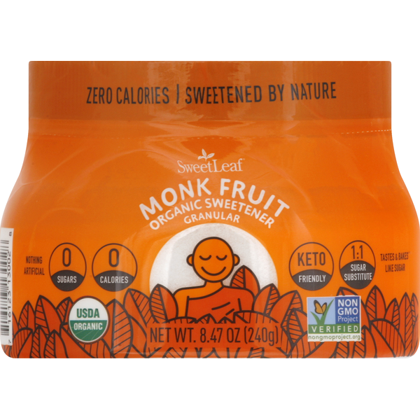 SweetLeaf Sweetener, Organic, Monk Fruit, Granular hero