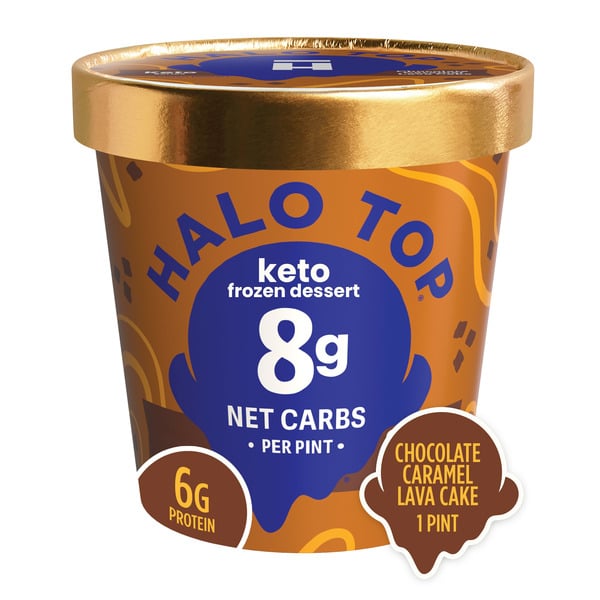 Ice Cream & Ice Halo Top Keto Chocolate Caramel Lava Cake Frozen Dessert Pint hero