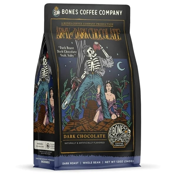 Coffee Bones Coffee Co. Army of Dark Chocolate, Dark Roast Ground Coffee hero