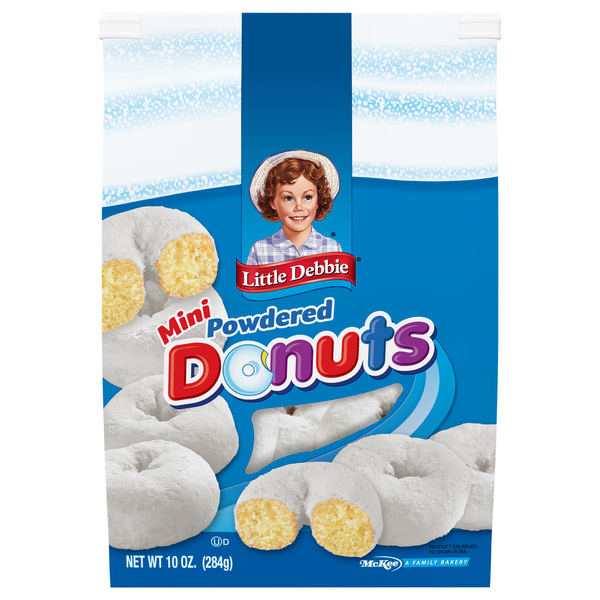 Breakfast Bakery Little Debbie Donuts, Powdered, Mini hero