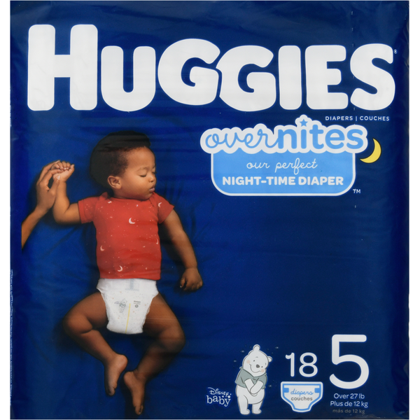 Diapers & Wipes Huggies Overnites Nighttime Baby Diapers Size 5 hero