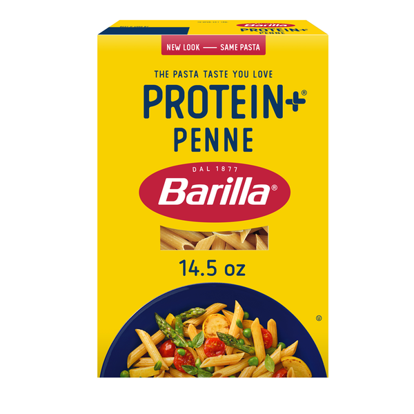 Dry Pasta Barilla Protein+ (Plus) Penne Pasta - Plant Based Pasta - Made from Lentils, Chickpeas & Peas hero