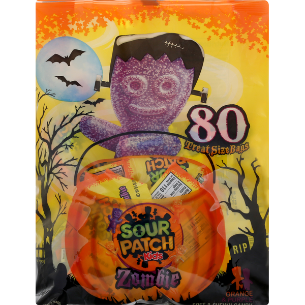 Candy & Chocolate Sour Patch Kids Candy, Orange & Purple, Zombie, Treat Size hero