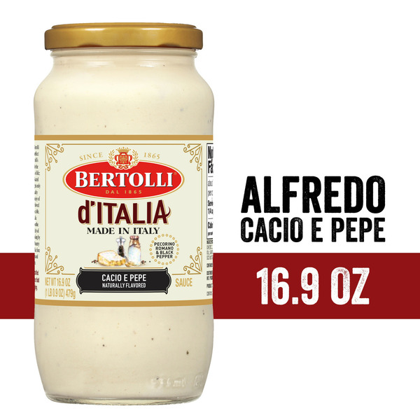 Pasta Sauce Bertolli Cacio e Pepe Alfredo Sauce hero