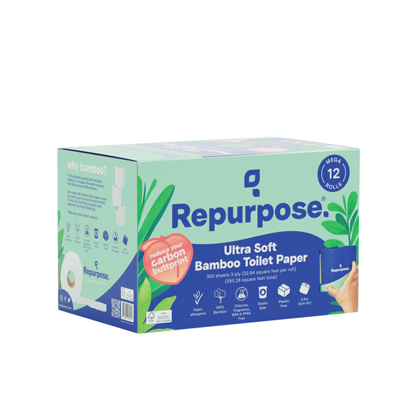 Repurpose Bamboo Tree Free Toilet Paper, 3-Ply, 300 Sheets, 12 Rolls hero