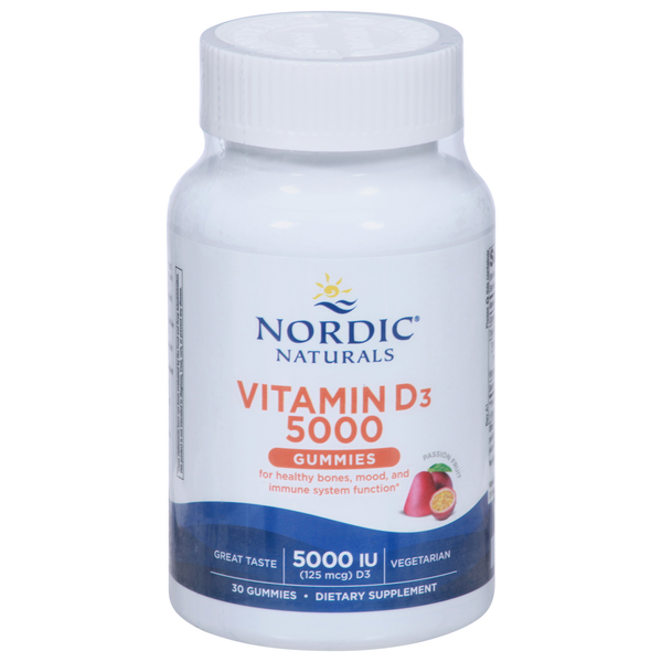 Vitamins & Supplements Nordic Naturals Vitamin D3, 5000 IU, Gummies, Passion Fruit hero